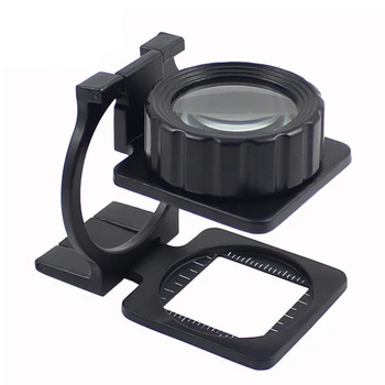 

15X Double-Layer Glass Lens Photo Cloth Textile Fabric Portable Three-Fold Inspection Magnifying Glass