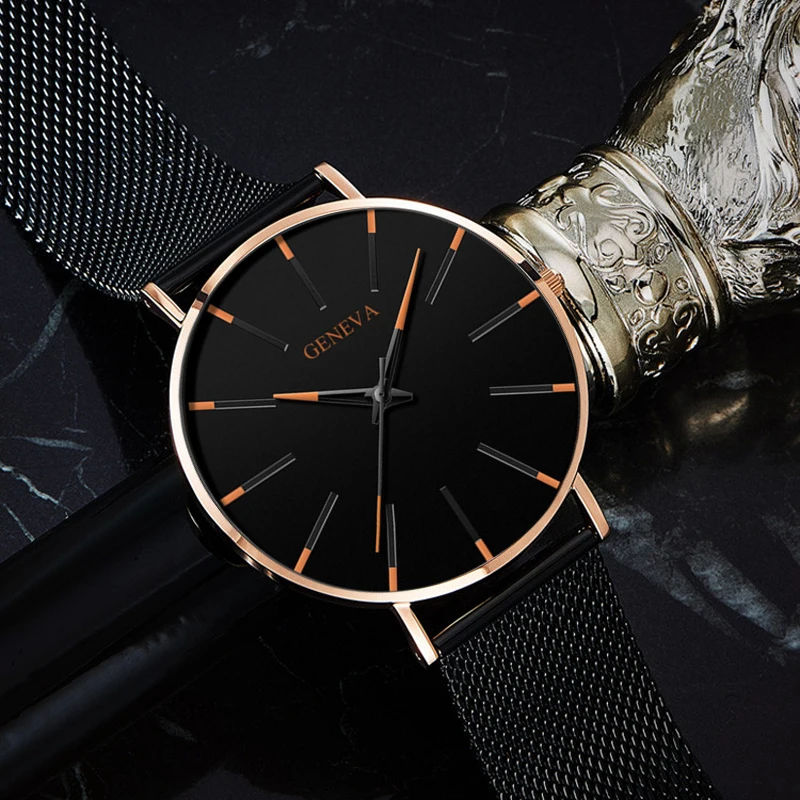 2022 Minimalist Men's Fashion Ultra Thin Watches Simple Men Business Stainless Steel Mesh Belt Quartz Watch relogio masculino