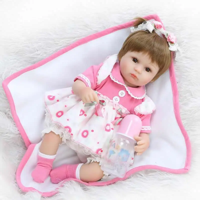 

Reborn Newborn Bay Doll 16 Inch Can Sit And Lie Soft Silicone Realistic Alive Princess Babies Kids Birthday Christmas Xmas Gift