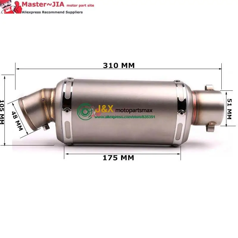 ER-6N ER-6F глушитель для мотоцикла полная система контактная средняя труба+ выхлопная труба для KAWASAKI ER6N ER6F Ninja650R 2012