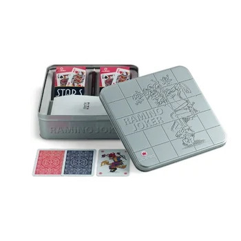 

Juego-metal Box Set THE Graphics Rummy Original Containing Two Decks Of Cards Poker 100% Plastic THE for Players