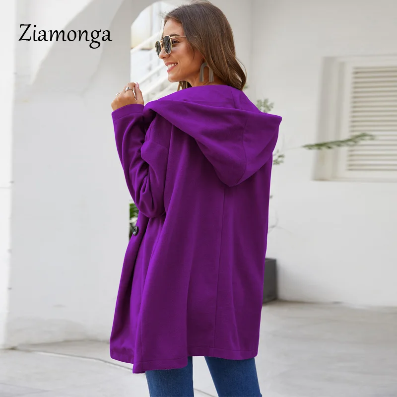 Ziamonga, новинка, Женское шерстяное пальто, теплое, длинный рукав, с капюшоном, верхняя одежда, куртка, для девушек, осень, зима, повседневное, элегантное пальто