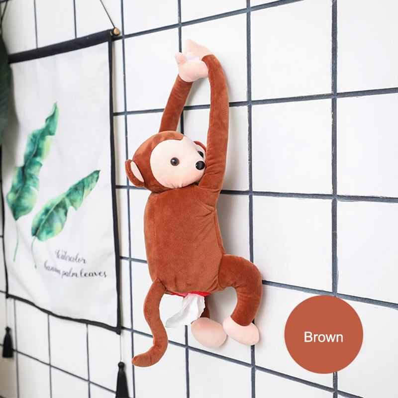 Мультяшная необычная коробка для салфеток Pippi обезьянка бумажная салфетка автомобильная коробка для салфеток животные из бумажек коробка для салфеток бумаги держатель для салфеток - Название цвета: Коричневый