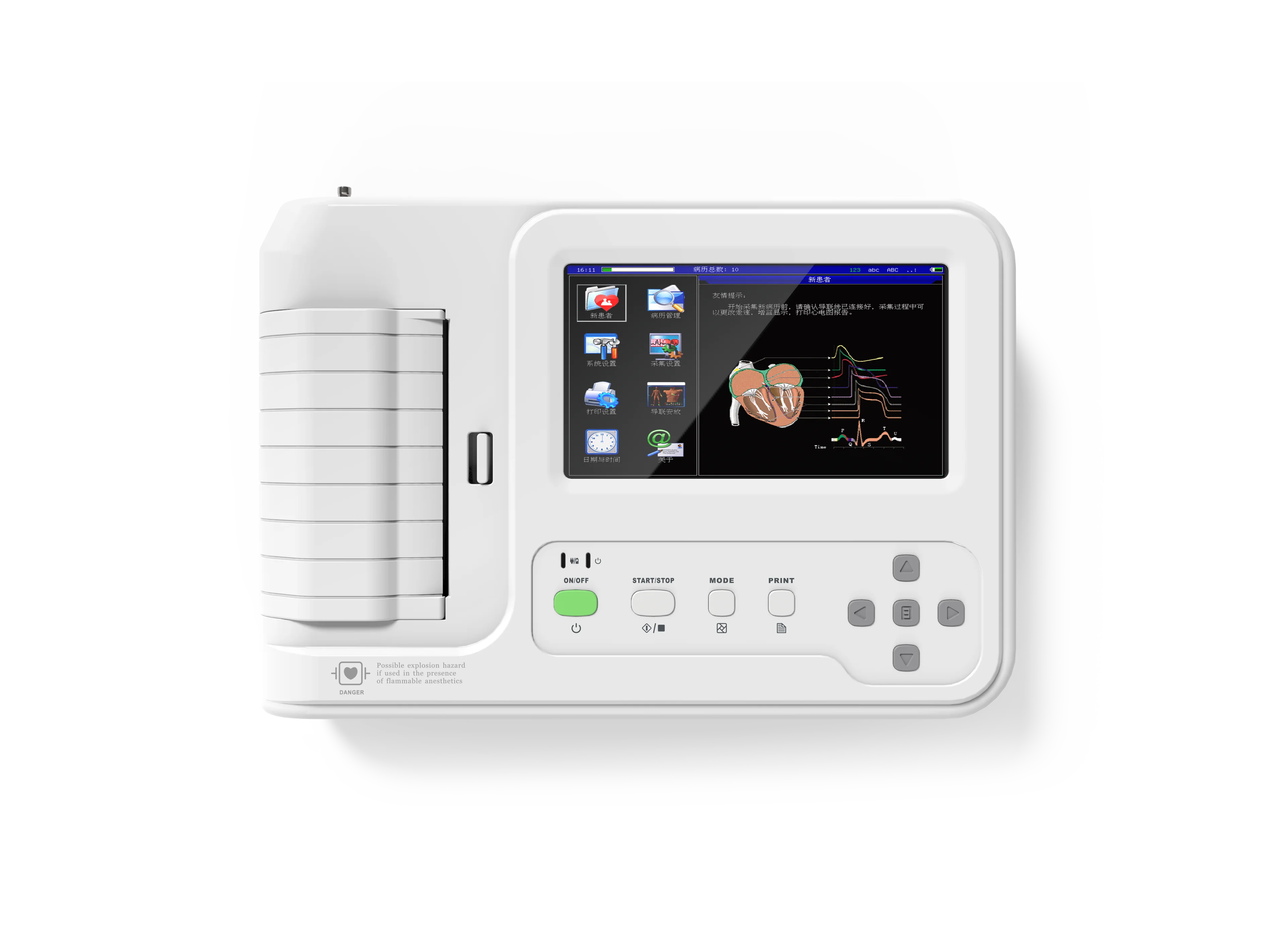 CONTEC NEWEST LCD Touch Screen 12-Lead Electrocardiograph Resting ECG ECG600G