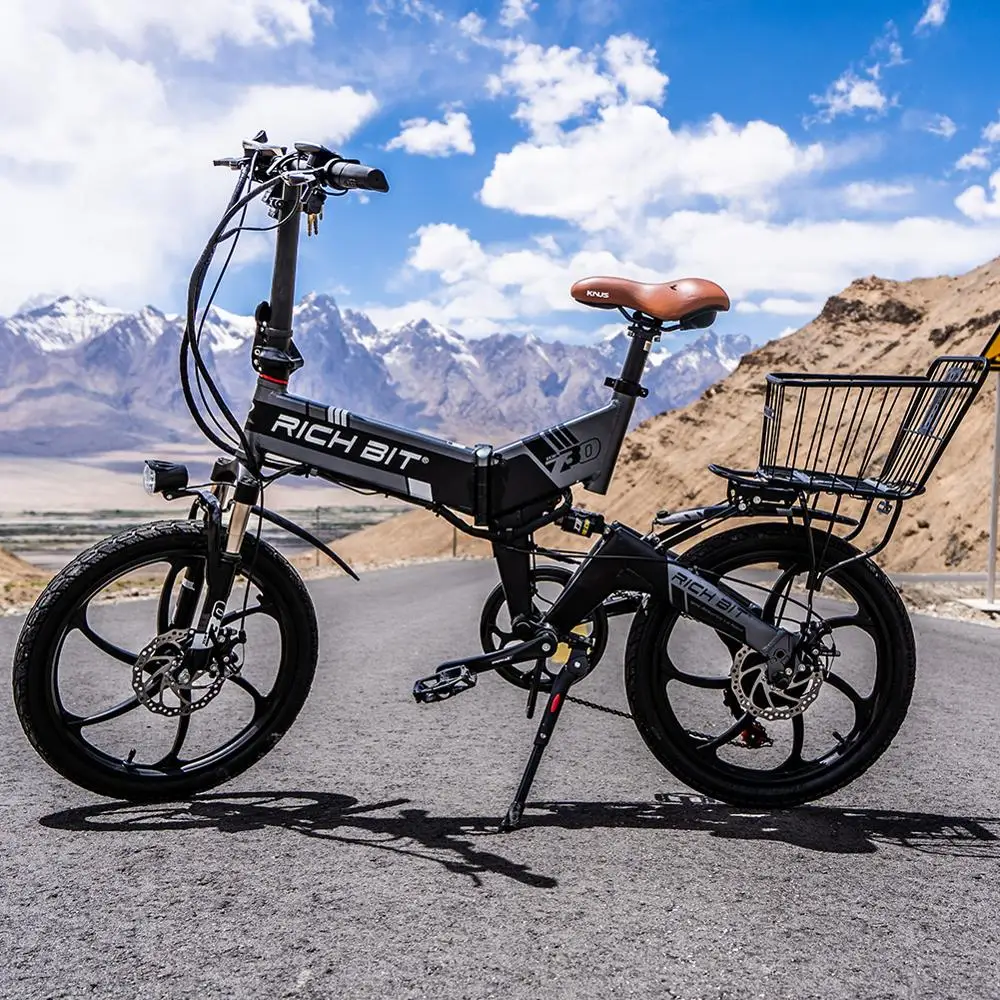 RichBit 새로운 ebike 48V 8Ah 숨겨진 배터리 접이식 전기 자전거 7 속도 유럽 빠른 배달 전기 자전거 Mtb bicicleta