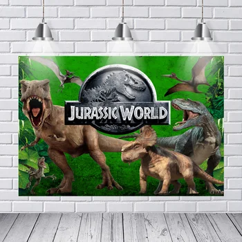 

Background Photography Jurassk World Dinosaur Park Forest Leaves Green Party DIY Custom Photo Studio Background Backdrop Vinyl