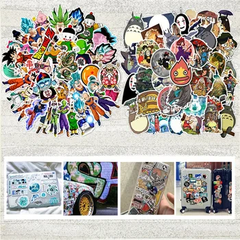 

50pcs Japanese Miyazaki Hayao Anime&Dragon Ball Anime Cool Stickers For Suitcase Laptop Skateboard Waterproof PVC Decal Toys