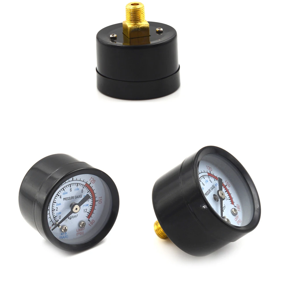 10mm Thread Gas Air Pump Pressure Gauge Compressor Manometer 0-12BAR 0-180PSIBZD 