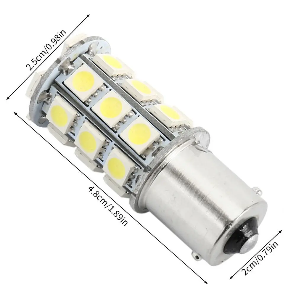 10 Pcs White 1156 27-SMD RV Camper Trailer LED Interior Light Bulbs 1141 12V Set