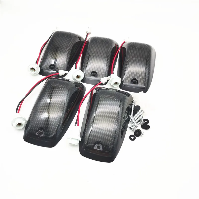 

5PCS 12V Black Smoked Lens Plastic Cab Roof Marker Running Lamps Cover Car Top Light Shell