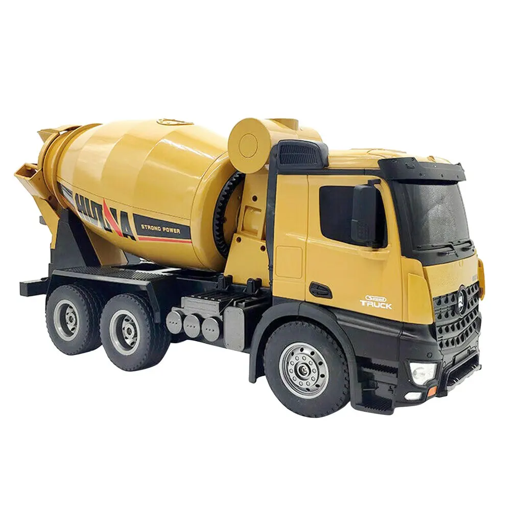 Alloy Remote Control Mixer Truck Huina 1574 1:14 Concrete Mixer Engineering Truck Light Construction Vehicle Toys For Kid