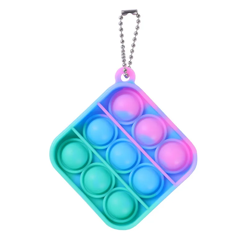Mini Push Pops Bubble Sensory Toy Keychain Autism Squishy Stress