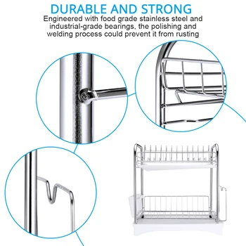 

Kitchen Rack Dish Rack Two-Layer Dish Rack Cookware Holder Draining Rack Shelf Draining Rack Shelf Storage Rack Kitchen Supply