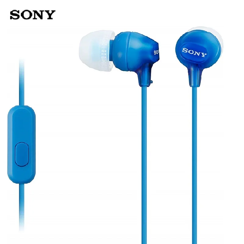 Original SONY MDR-EX15AP 3.5mm Wired Oordopjes Subwoofer Stereo Oortelefoon handsfree Met Microfoon Voor xiaomi huawei telefoon
