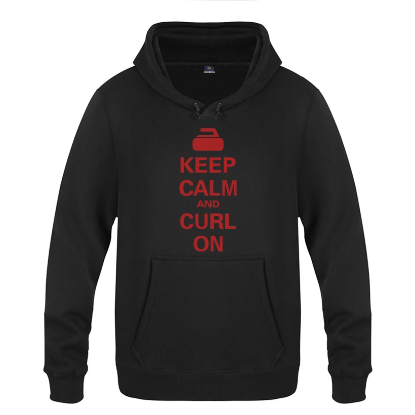 Keep Calm and Curl On Curling креативные толстовки мужские мужские пуловеры флисовые толстовки с капюшоном