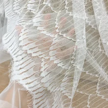 3 м/лот французская кружевная ткань для ресниц 150 см с белым краем DIY Изысканная кружевная Вышивка Одежда Аксессуары для свадебного платья