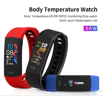 

Smart Bracelet with Body Temperature monitor Fitness Tracker watch Ip67 Waterproof Smart Band Watch Blood Pressure For Sport
