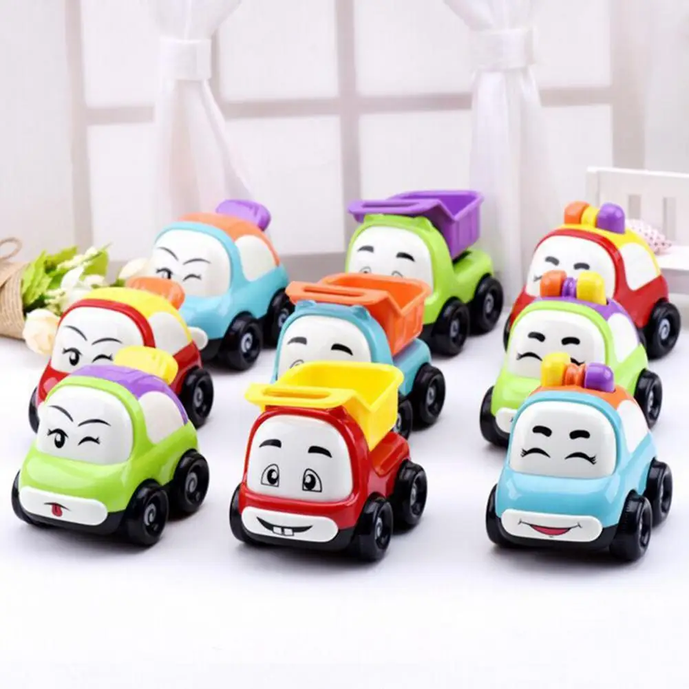 Adorable Interesting Car High Imitation Toy Cartoon Realistic Shock Proof Durable Inertial Push and Go Car Toy for Baby