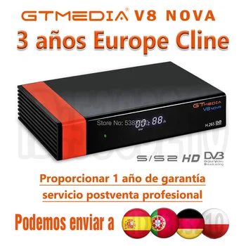 

DVB-S2 Receptor GTmedia V8 Nova Europe Cline for 3 years Espana Satellite TV Receiver Built in WIFI power by Freesat V8 Super