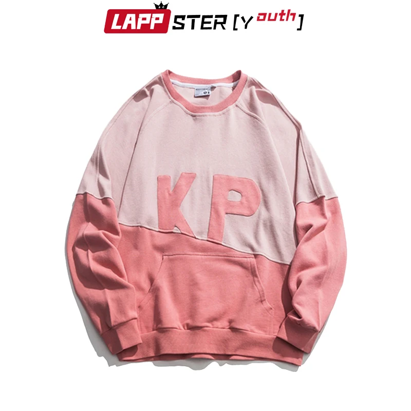 Lappster мужские лоскутные толстовки Harajuku осенние мужские s винтажные хип хоп Уличная Толстовка Повседневная корейская модная одежда