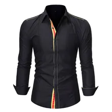 Модная мужская рубашка с длинными рукавами на лето и осень для мальчиков, модные однотонные стильные дизайнерские смарт-рубашки, топы, рубашки, деловая одежда