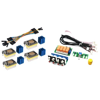 

HOT-4Pcs Tmc2130 V3.0 Stepper Motor Stepstick Mute Silent Driver & 1Pcs Relay 4-Way o Input Signal Selector
