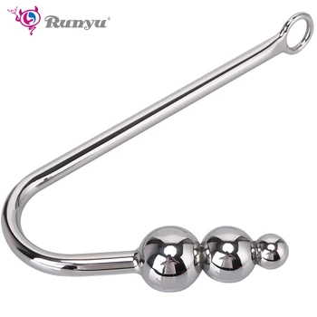 Anal Hook Metal Anal Plug  With Ball Hole Butt Plug Dilator Prostate Massager Exotic Anal Plug Sex Toy For Man Male BDSM Game 1