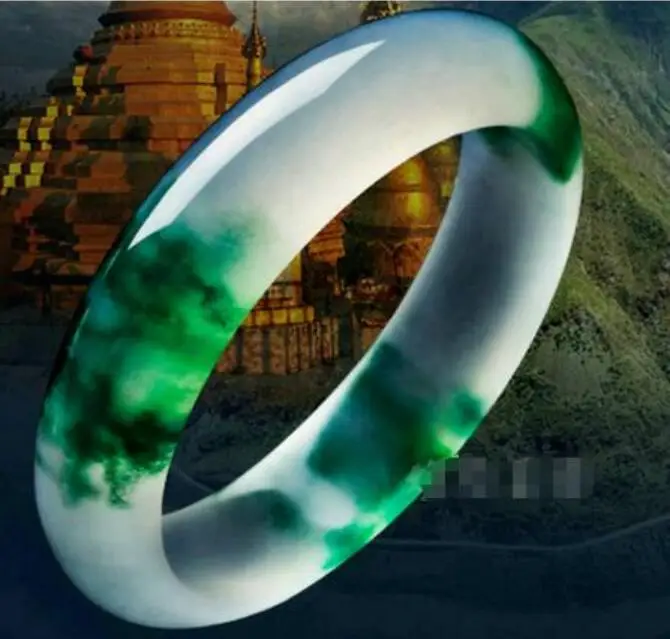55-66 мм diametro interno grado A pulseras de jade натуральный alta calidad piedra preciosa de jade fina pulsera joyeria para muje