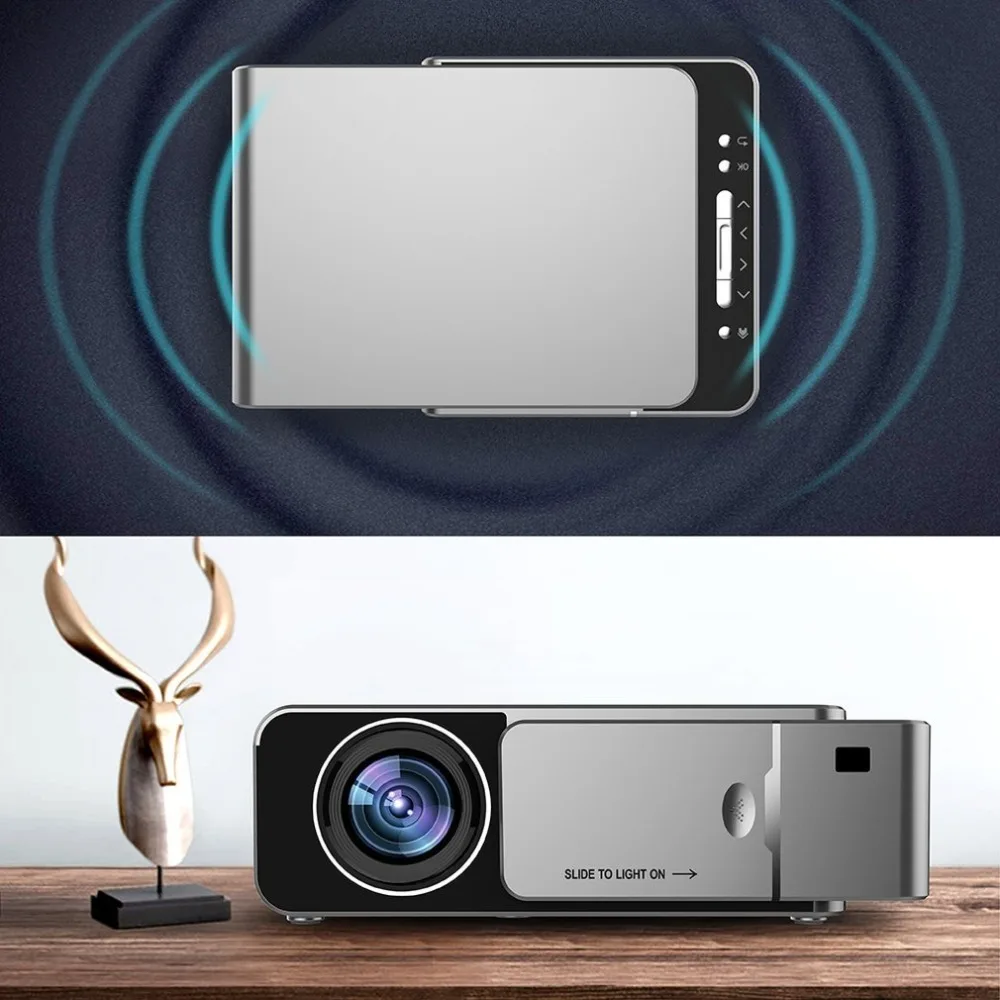 T6 HD LED Projector 1280x720p Optional Android 7.1.2 Portable HDMI USB 1080p Home Theater Projector Bluetooth WIFI US Plug