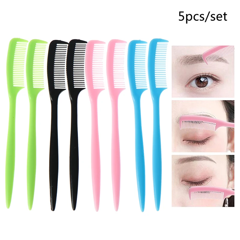 5pcs Plastic Eyebrow Eyelash Extension Comb Cosmetic Makeup Tool For Salon Home Use New