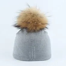 Женские береты с лисьими помпонами и бриллиантами для мальчиков и девочек; Повседневная теплая дамская шляпа; шерстяная шапка; вязаные шапки; Панама; береты; sombrero mujer