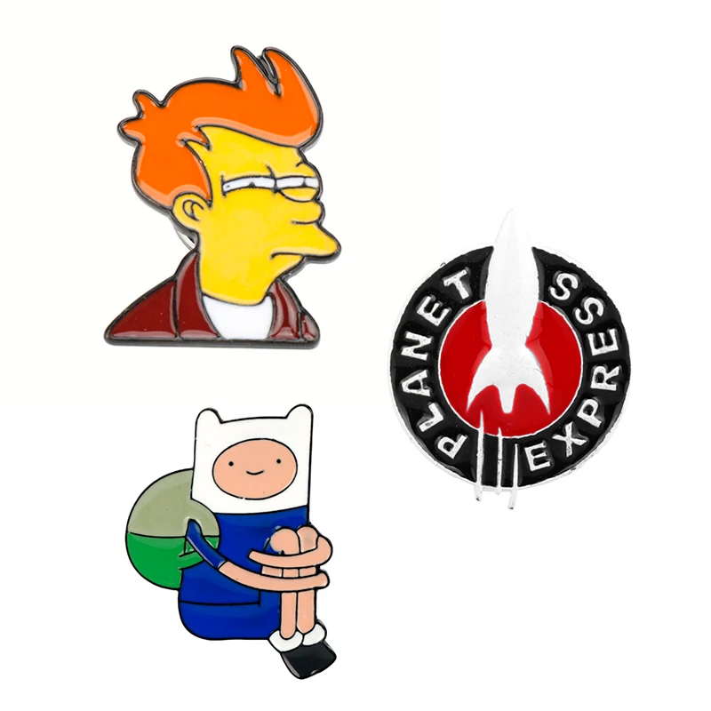 

Planet Express Enamel Cartoon Brooch Spaceship Funny Badge Rocket Philip J. Fry Pin Anime Futurama Future Adventure Gift For Kid
