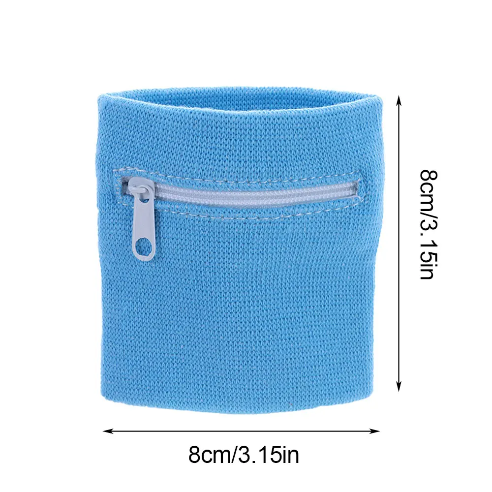 Sports Wristband With Zipper Pocket Multi-colored Purse Bag Wrist Protection Band Outdoor Sport Running Cycling Gym Key Pocket