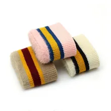 1 шт. толстый унисекс плюшевый воротник трикотажные манжеты полосатый вырез ребристый эластичный DIY зимнее пальто одежда аксессуары