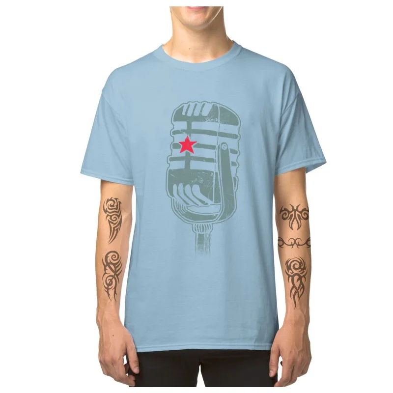 Vintage_Guerilla_Radio_Dial_Mic_3759 Pure Cotton Men Tops Shirts Gift Summer/Autumn T-Shirt Fashion O Neck Tops T Shirt Vintage_Guerilla_Radio_Dial_Mic_3759 light