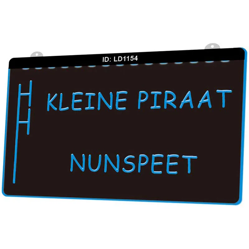 LD1154 Kleine Piraat Nunspeet новый 3D гравировальный светодиодный световой знак несколько