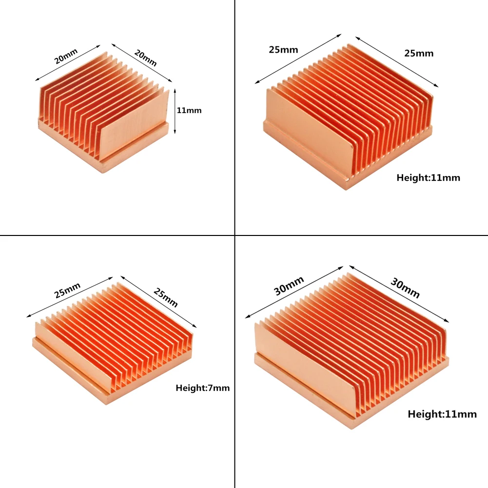 Dissipador de Cobre Puro para Raspberry pi Faça Você Mesmo Radiador Dissipador de Calor Refrigerador de Refrigeração Impressora 3d Eletrônica Chip ic Mos Dissipação de Calor - Imagem 6
