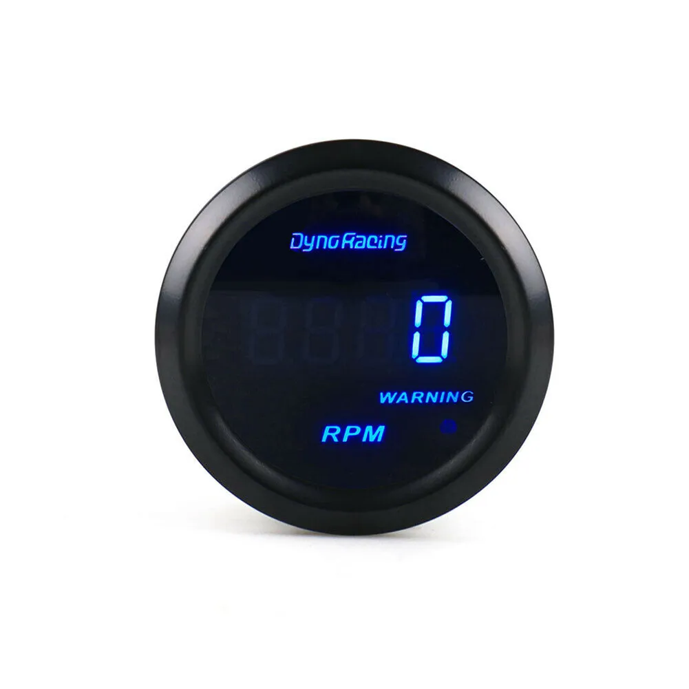 " 52 мм Автомобильный Тахометр Датчик, автоматический датчик 0-9999 об/мин Тахометр синий светодиодный цифровой дисплей TAC 12 В измеритель об/мин цифровой тахометр