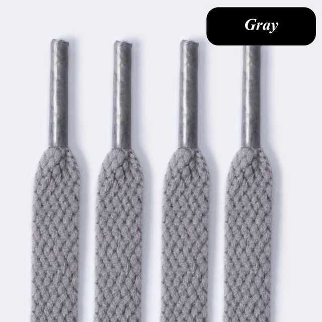 1Pair Flat Shoelaces for Sneakers 36colors Fabric Shoe laces White Black Shoe lace Boot Laces for Shoes Classic Soft Shoestrings Gray