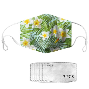 

Tropical Floral Patterned Mouth Masks Fashion Women Summer Breathable Reusable Mask for Protective Dust Masks Filter Mascarilla