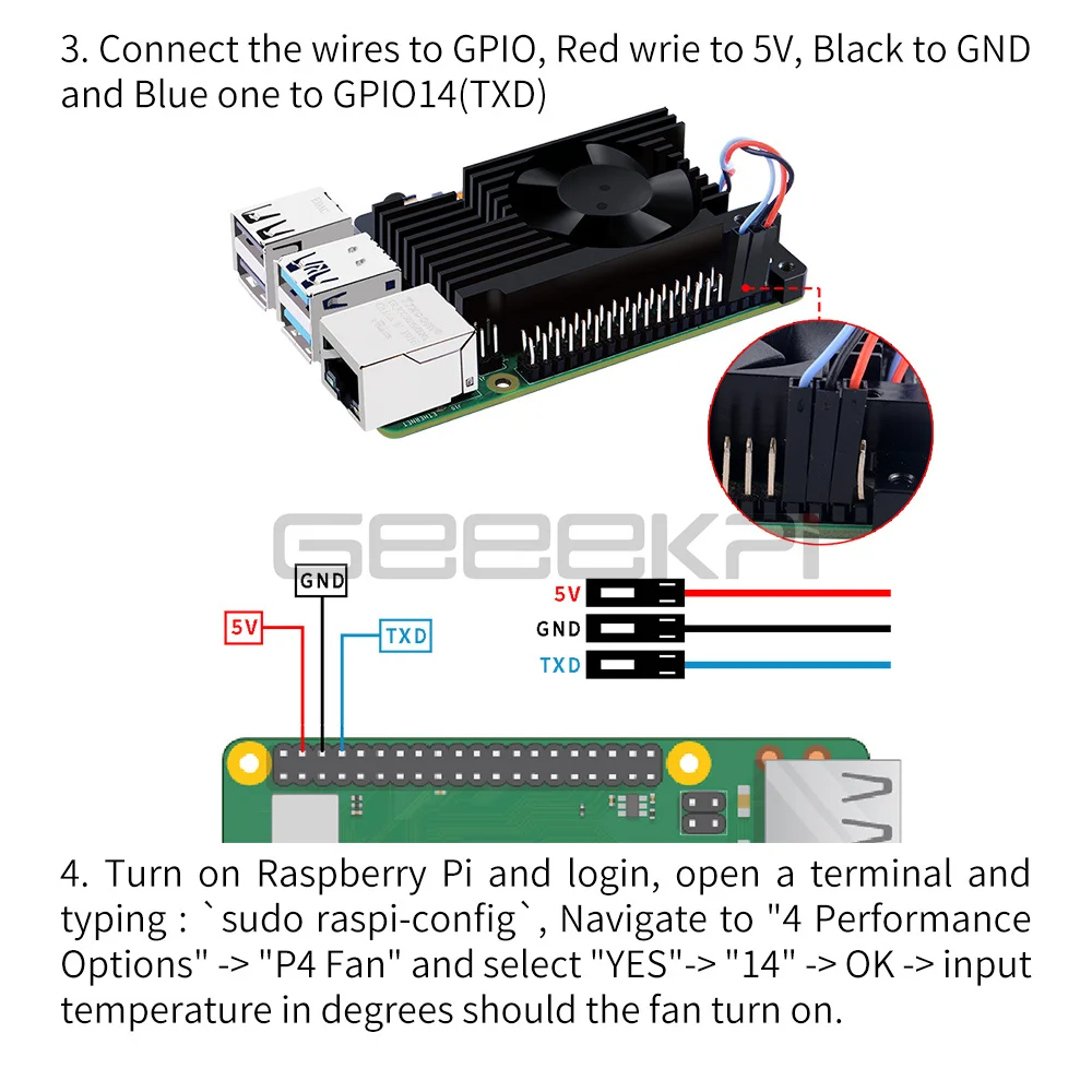 Raspberry pi 4b Velocidade Ajustável Dissipador Kit Cnc Extreme Cooling Fan Desligamento Automático 3510 Cooler Almofada Térmica - Imagem 6