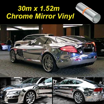 

30m Silver JMM Waterproof Chrome Mirror Vinyl Wrap Film Car Sticker Decal DIY Motor Body Cover Wrapping Film