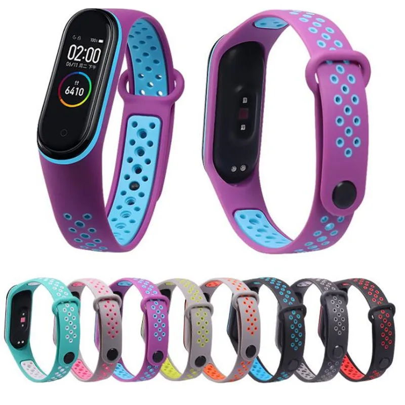 Ремешок силиконовый для Mi Band 3 сменный двухцветный браслет Xiaomi 4 | Электроника