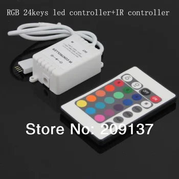

12V IR Remote Light Control 24 key RGB 6A Controller for 5050 3528 RGB LED Strip lighting Wholesale Free Shipping 50pcs/lot