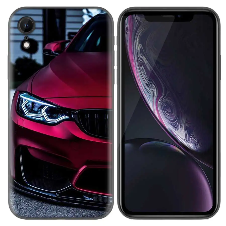 Синий Красный Мягкий ТПУ силиконовый чехол для телефона Bmw для Apple iPhone 7 7S 8 Plus X XS Max XR 5 5S SE 6 6s Capa задняя крышка - Цвет: QH-001