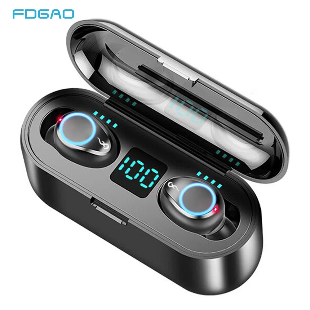 TWS Wireless Headphones Mini Bluetooth Earphones With 3 LED Display 2000mAh Charging Box Hifi Sports Waterproof Earbuds Headsets