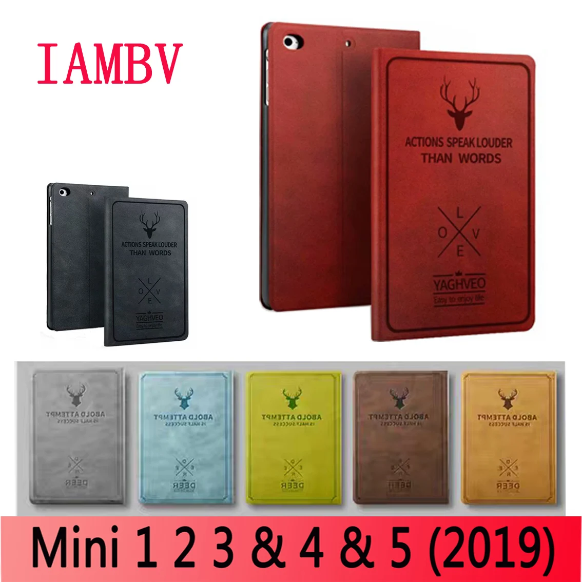 Чехол для iPad Mini1 Mini 2 3 с рисунком оленя из искусственной кожи смарт-планшет