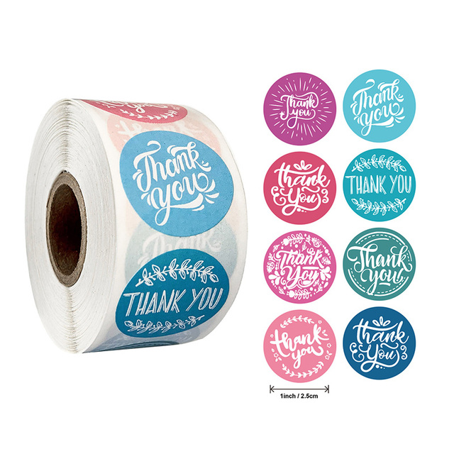 Thank You Stickers Seal Labels Scrapbook Handmade Sticker Wedding Party Christmas Gift Bag Decorations