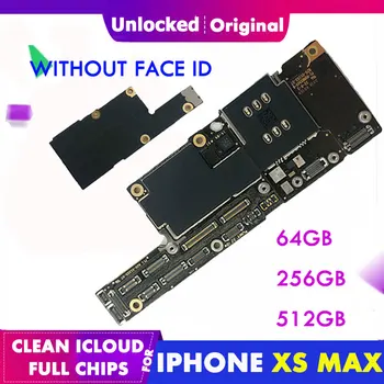 

For iPhone XS MAX 64g 256g 512g Original Motherboard Unlocked Without FACE ID Mainboard Logic Mother Boards iCloud Unlock IMEI