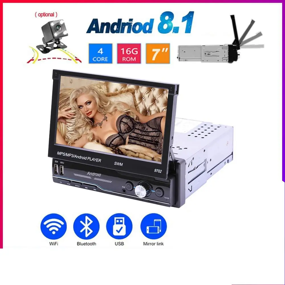 

7 Inch Car Radio Android 8.1 GPS Navigation Wifi USB Charging 1 Din HD Touch Screen Car MP5 Player Support Mirror Link